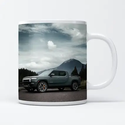 Rivian R1T Truck Mountain Cloudy Sky
