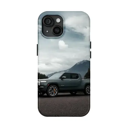 Rivian R1T Truck Mountain Cloudy Sky
