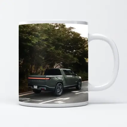 Rivian R1T Truck on Forest Road