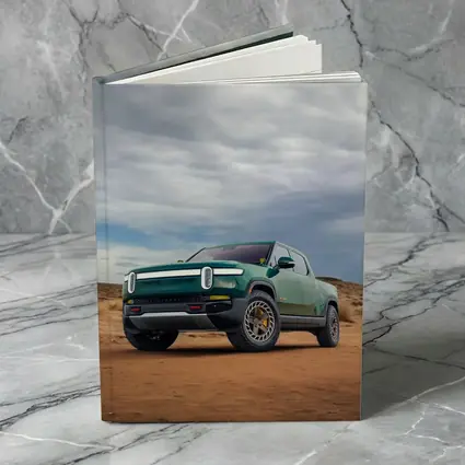 Rivian R1T Green Truck Desert Landscape