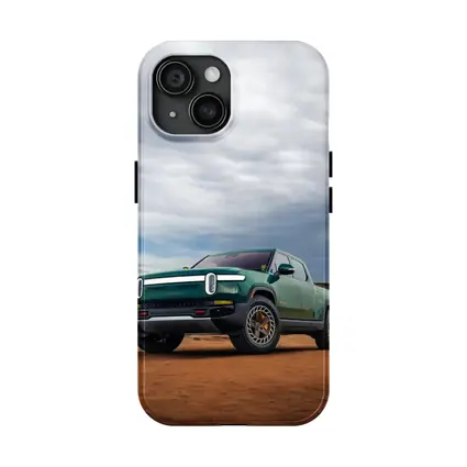 Rivian R1T Green Truck Desert Landscape