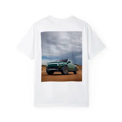 Rivian R1T Green Truck Desert Landscape