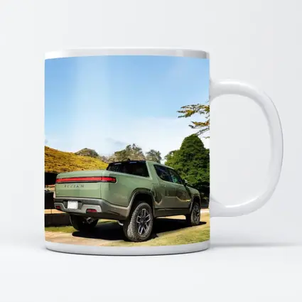 Rivian R1T Green Truck Outdoor Park Setting