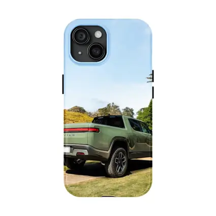Rivian R1T Green Truck Outdoor Park Setting