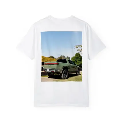 Rivian R1T Green Truck Outdoor Park Setting
