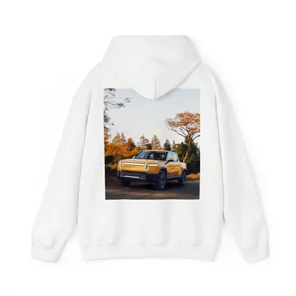 Rivian R1T Electric Truck Autumn Forest Setting