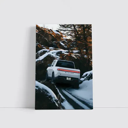 Rivian R1T Truck Snowy Mountain Trail