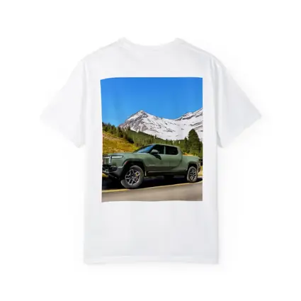 Rivian R1T Green Truck Snowy Mountain Road