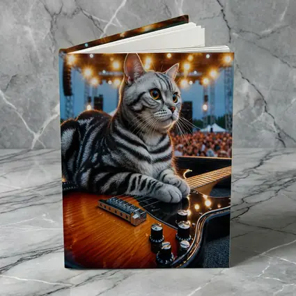 American Shorthair Cat Guitar Concert Stage