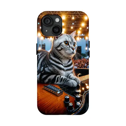 American Shorthair Cat Guitar Concert Stage