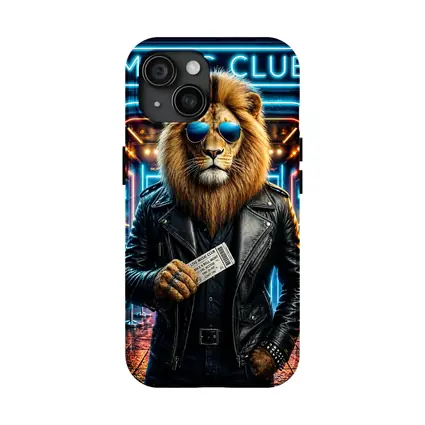 Lion in Leather Jacket at Music Club