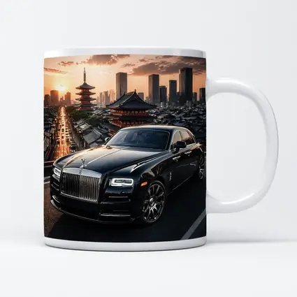 Rolls Royce Ghost Black Tokyo City Sunset