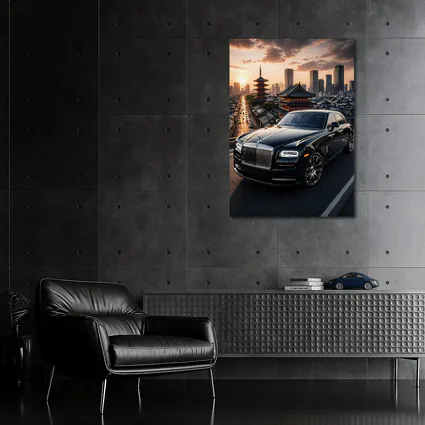 Rolls Royce Ghost Black Tokyo City Sunset