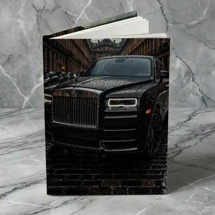 Rolls Royce Cullinan Black Wet City Street