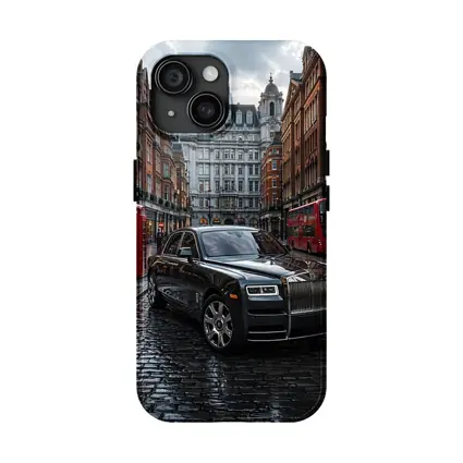 Rolls Royce Ghost London Wet Cobblestone Street