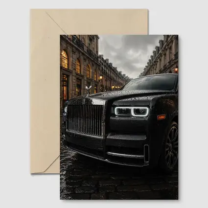 Rolls Royce Cullinan Black Rainy Paris Street