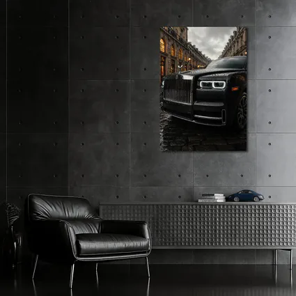 Rolls Royce Cullinan Black Rainy Paris Street