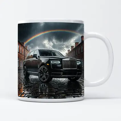 Rolls Royce Cullinan Black Rain Cobblestone Street