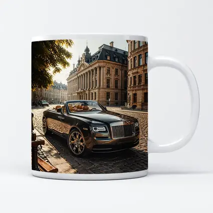 Rolls Royce Dawn Parked European Cobblestone Street