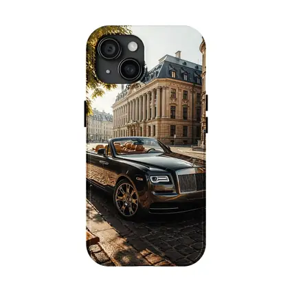 Rolls Royce Dawn Parked European Cobblestone Street