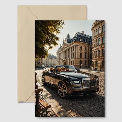 Rolls Royce Dawn Parked European Cobblestone Street
