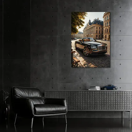 Rolls Royce Dawn Parked European Cobblestone Street