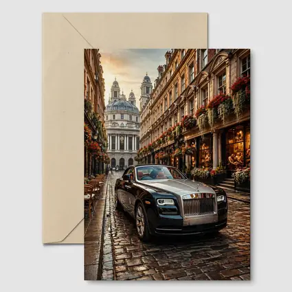 Rolls Royce Dawn Parked on London Cobblestone Street