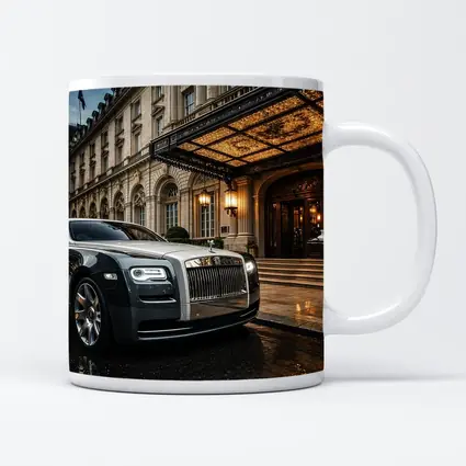 Rolls Royce Ghost Outside Luxury Hotel Entrance