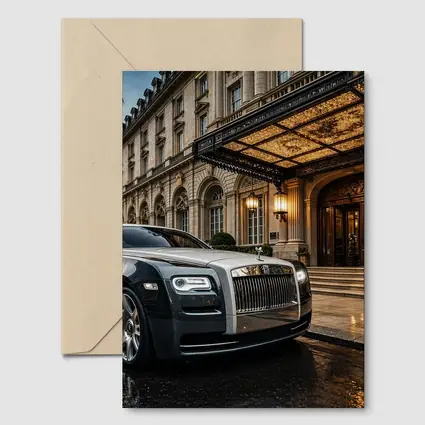 Rolls Royce Ghost Outside Luxury Hotel Entrance