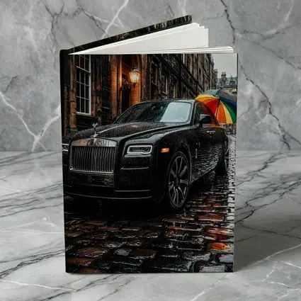 Rolls Royce Ghost Rainy Cobblestone Street