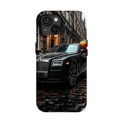 Rolls Royce Ghost Rainy Cobblestone Street