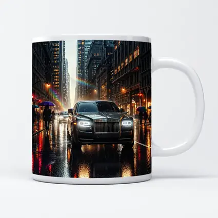 Rolls Royce Ghost Rainy City Street Night