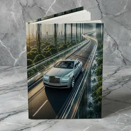 Rolls Royce Ghost Cruising Futuristic Forest Highway