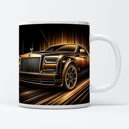 Rolls Royce Phantom Gold Black Abstract Art