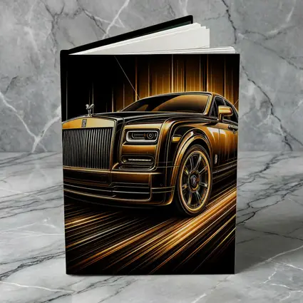 Rolls Royce Phantom Gold Black Abstract Art