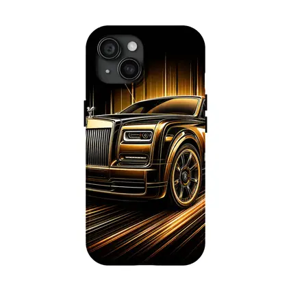 Rolls Royce Phantom Gold Black Abstract Art