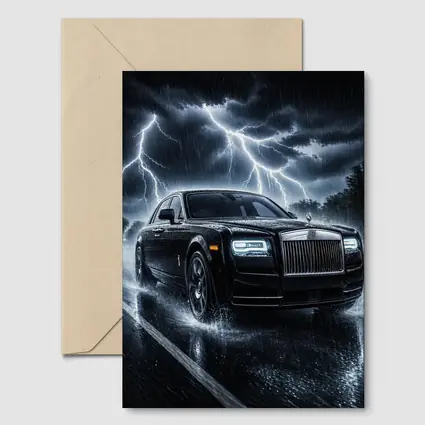 Rolls Royce Phantom Black Stormy Night Drive