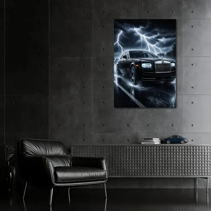 Rolls Royce Phantom Black Stormy Night Drive