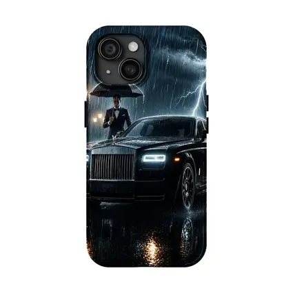 Rolls Royce Phantom Black Rainy Night Storm
