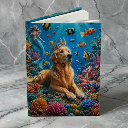 Golden Retriever King Underwater Coral Reef Fantasy