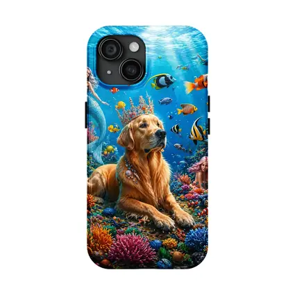 Golden Retriever King Underwater Coral Reef Fantasy