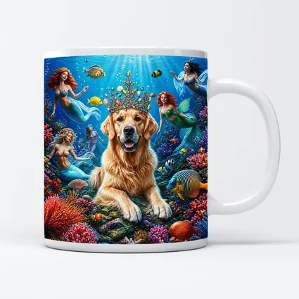 Golden Retriever King Underwater Mermaid Fantasy