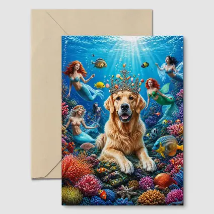 Golden Retriever King Underwater Mermaid Fantasy