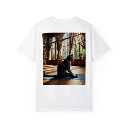 Russian Blue Cat Sitting on Yoga Mat