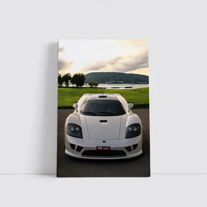 Saleen S7 White Supercar Lake Backdrop