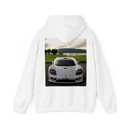 Saleen S7 White Supercar Lake Backdrop