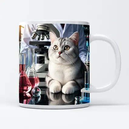 British Shorthair Cat Science Laboratory Setting