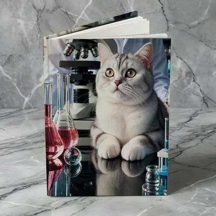 British Shorthair Cat Science Laboratory Setting