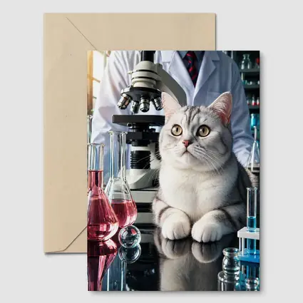 British Shorthair Cat Science Laboratory Setting