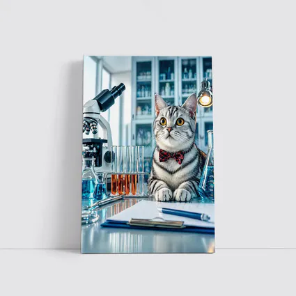 American Shorthair Cat Scientist Laboratory Setting